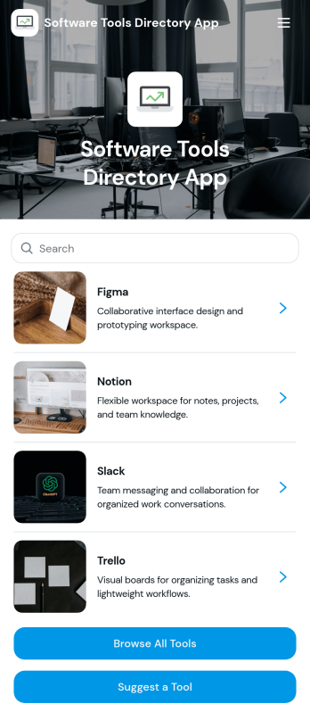 Software Tools Directory App Template