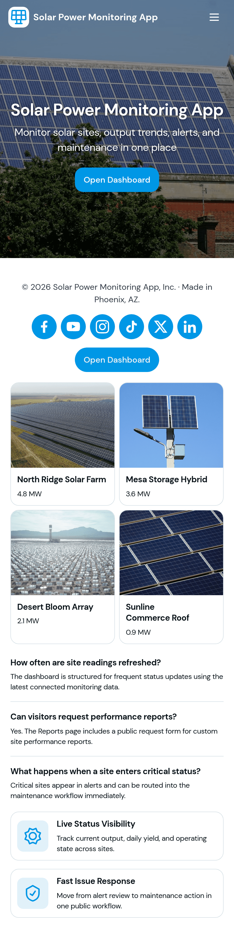 Solar Power Monitoring App Template | Jotform