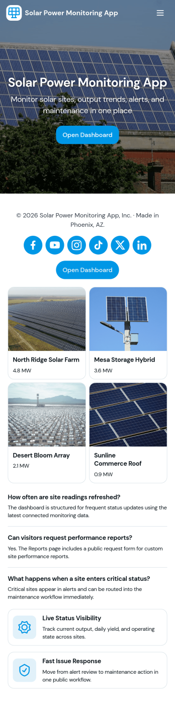 Solar Power Monitoring App Template