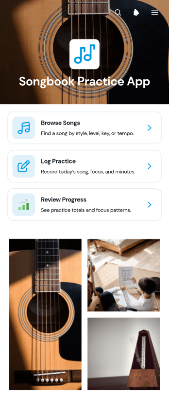 Songbook Practice App Template