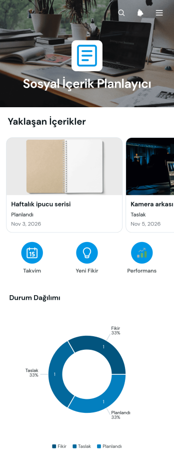 Sosyal İçerik Planlayıcı Uygulama Șablonu