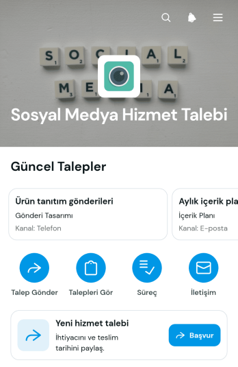 Sosyal Medya Hizmet Talebi Uygulama Șablonu