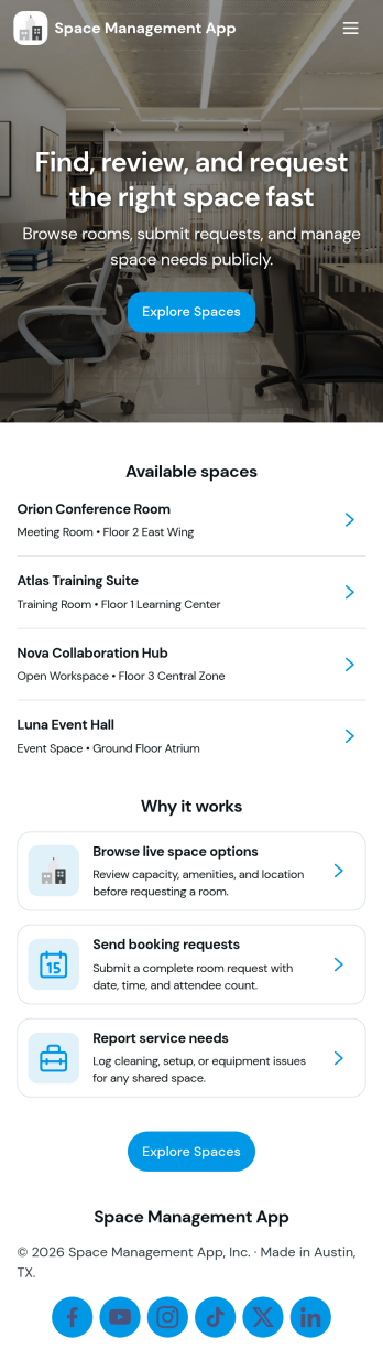 Space Management App Template