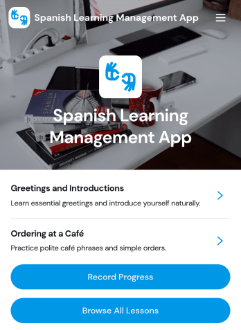Spanish Learning Management App Template