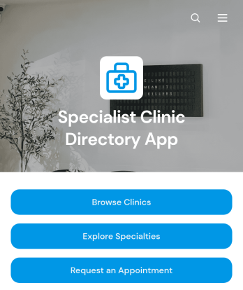 Specialist Clinic Directory App Template