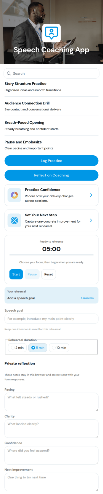Speech Coaching App Template