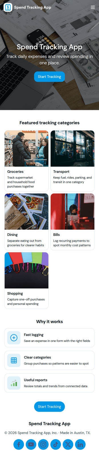 Spend Tracking App Template