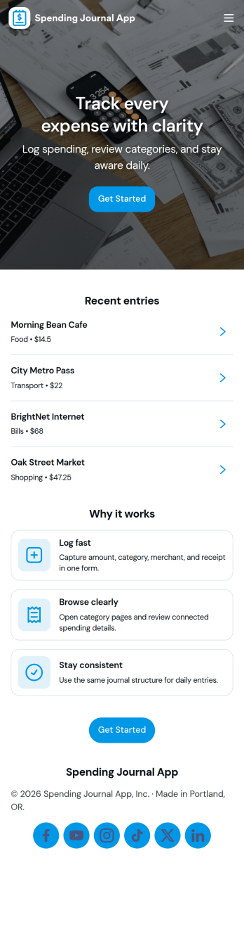 Spending Journal App Template