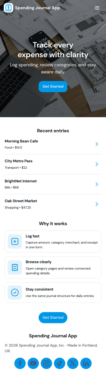Spending Journal App Template