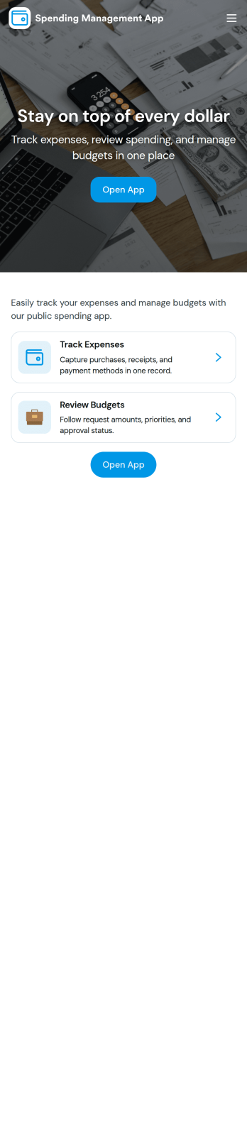 Spending Management App Template