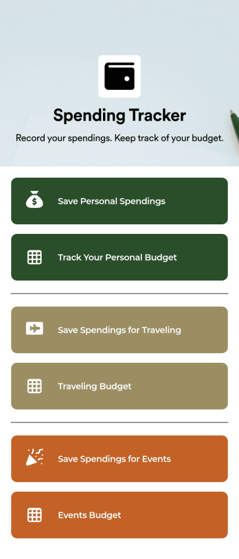 Spending Tracker App Template
