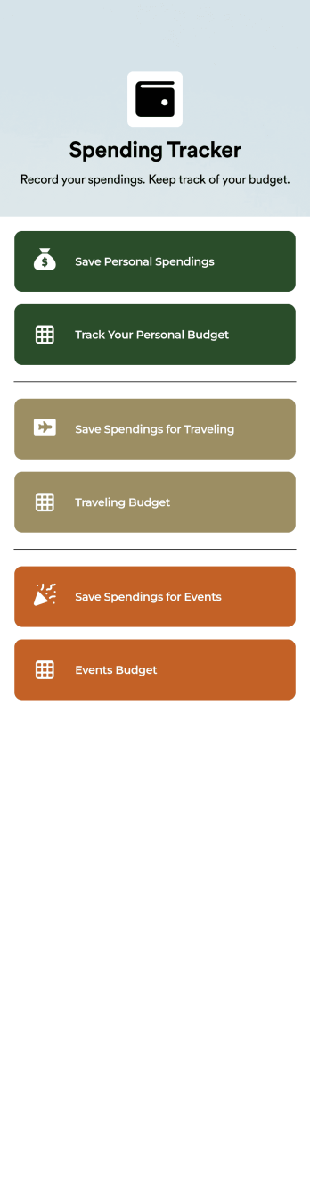 Spending Tracker App Template