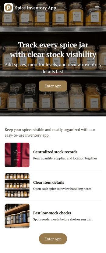 Spice Inventory App Template