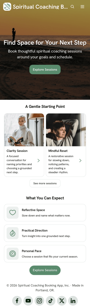 Spiritual Coaching Booking App Template
