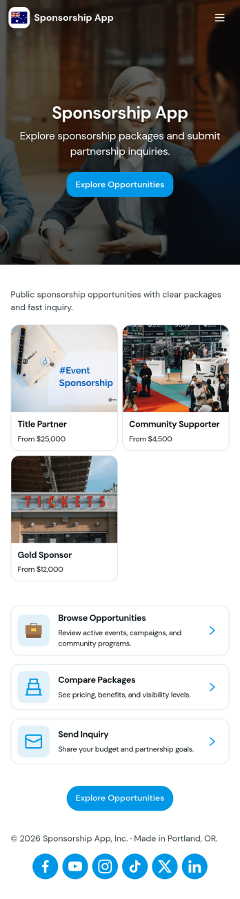 Sponsorship App Template