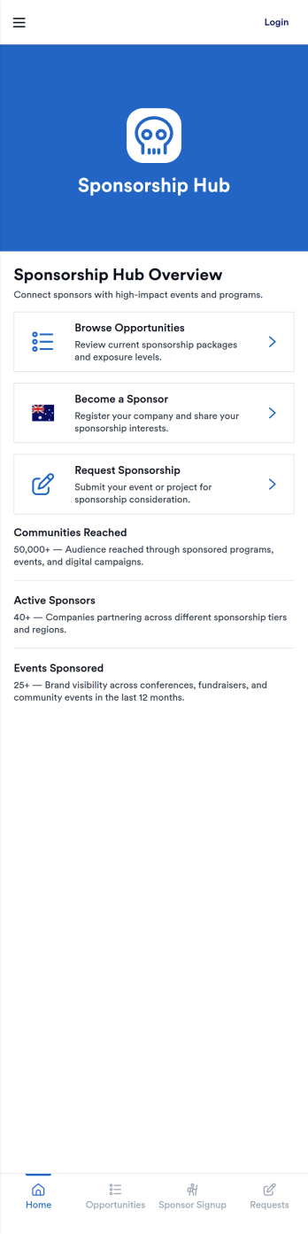 Sponsorship Hub App Template