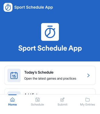 Sport Schedule App Template