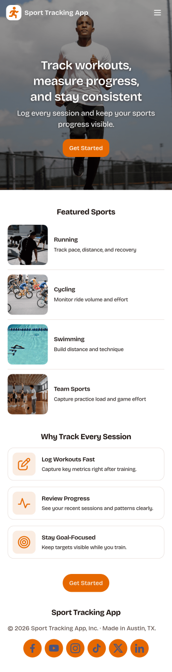 Sport Tracking App Template