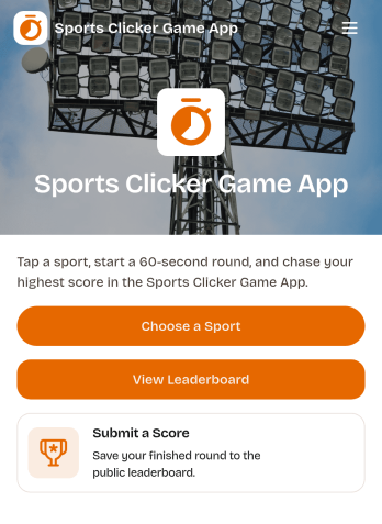 Sports Clicker Game App Template