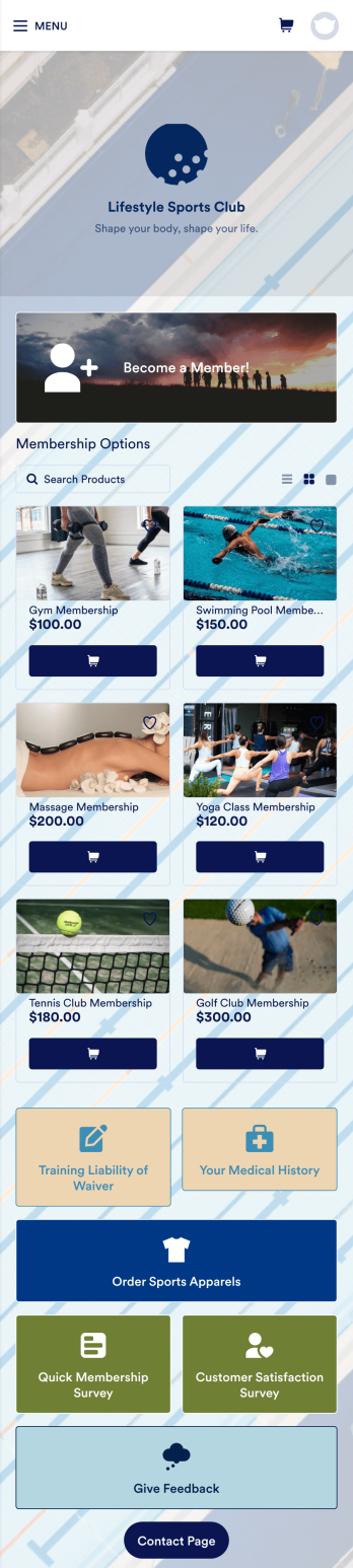 Sports Club App Template