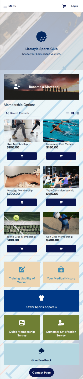 Sports Club App Template