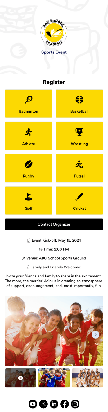 Sports Event App Template