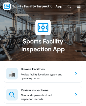 Sports Facility Inspection App Template