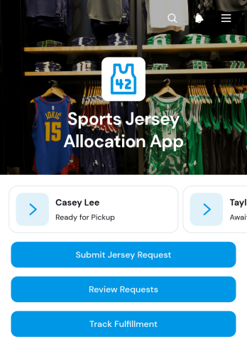 Sports Jersey Allocation App Template
