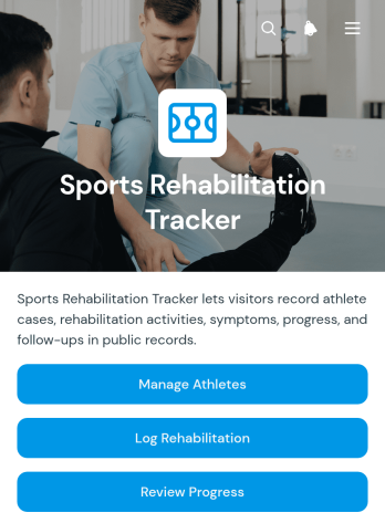 Sports Rehabilitation Tracker App Template