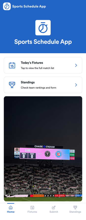 Sports Schedule App Template