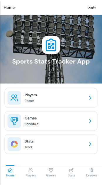 Sports Stats Tracker App Template