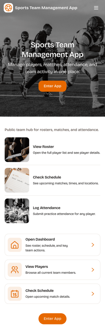 Sports Team Management App Template