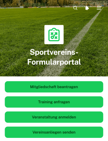 Sportverein-Formularportal-App