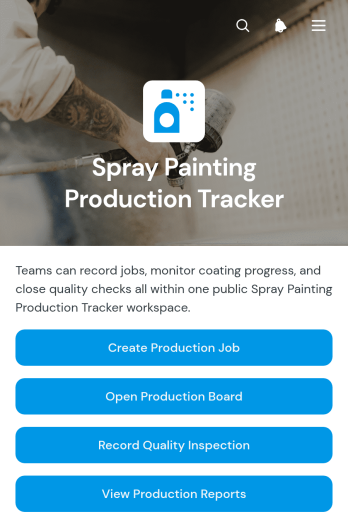 Spray Painting Production Tracker App Template
