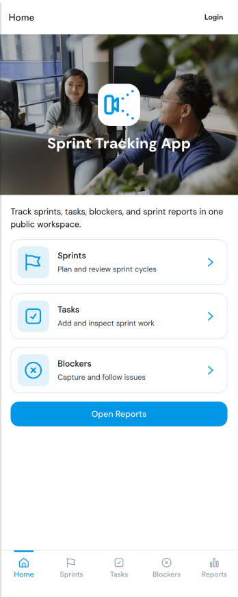 Sprint Tracking App Template