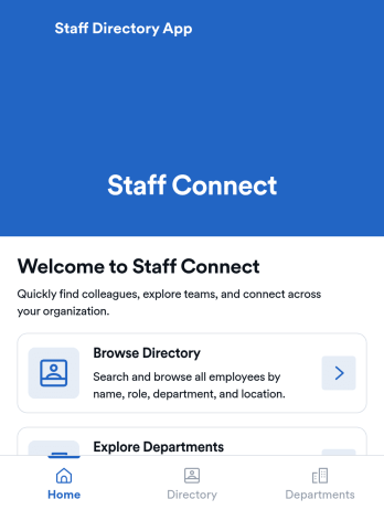 Staff Directory App Template