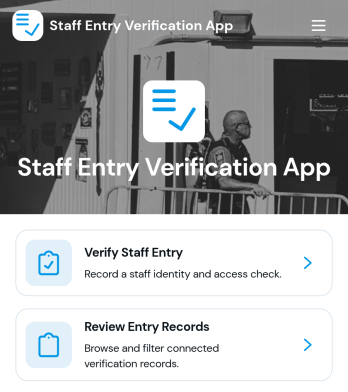Staff Entry Verification App Template