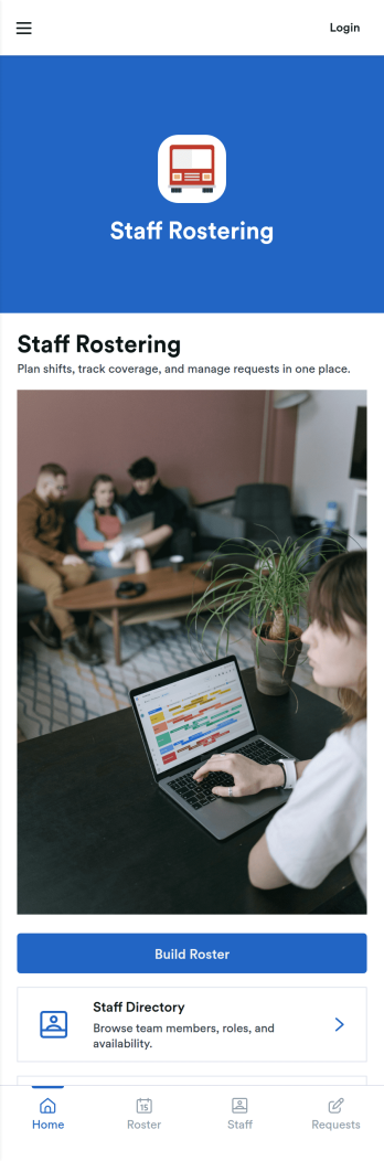 Staff Rostering App Template