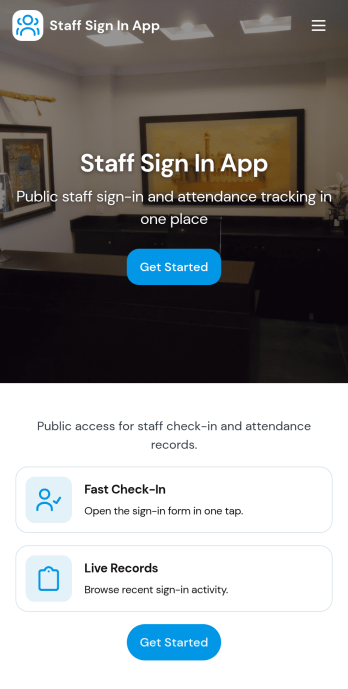 Staff Sign In App Template