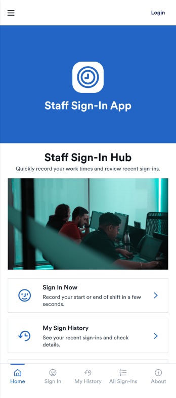 Staff Sign-In App Template