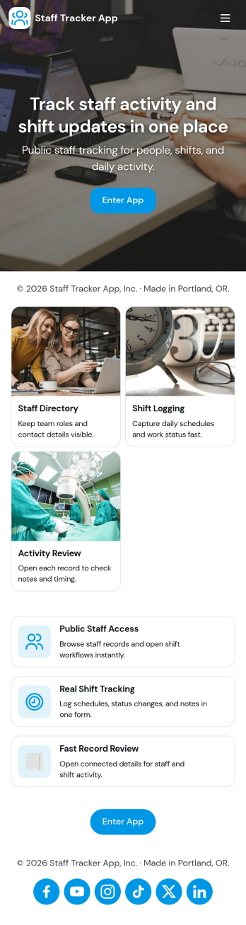 Staff Tracker App Template