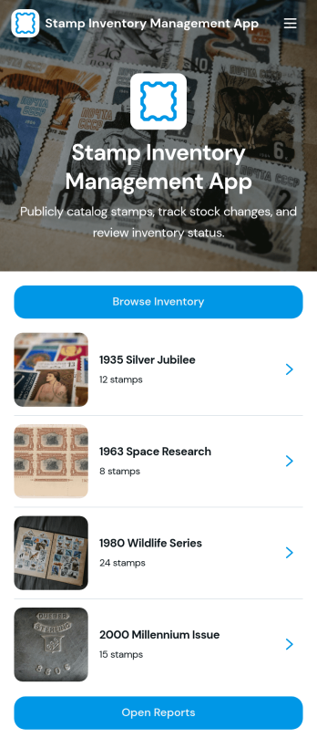 Stamp Inventory Management App Template