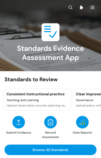 Standards Evidence Assessment App Template