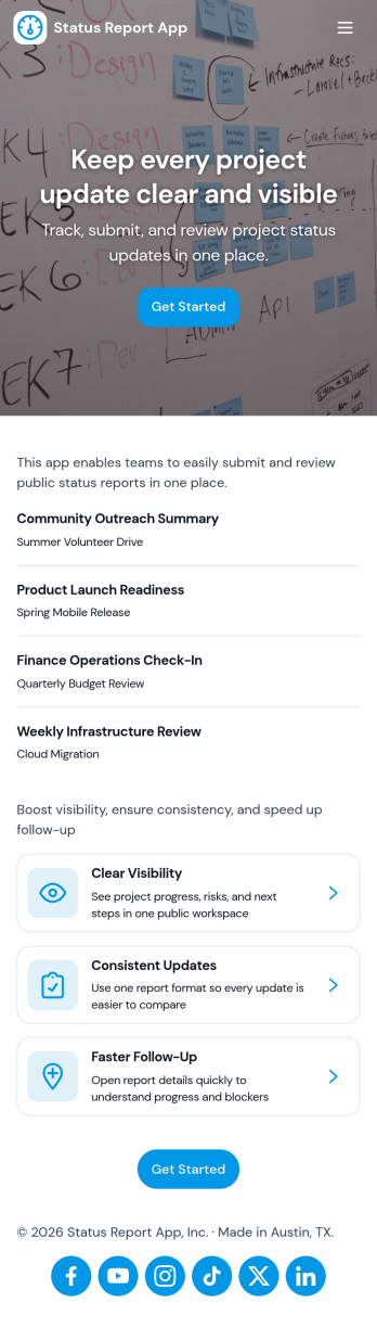 Status Report App Template
