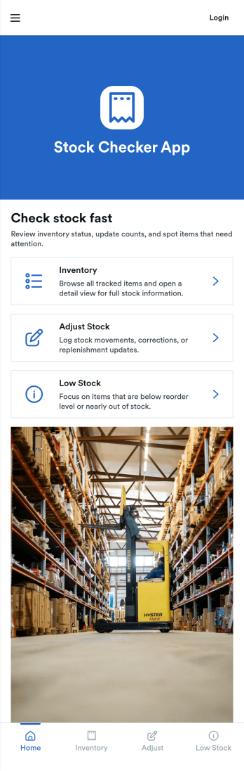 Stock Checker App Template