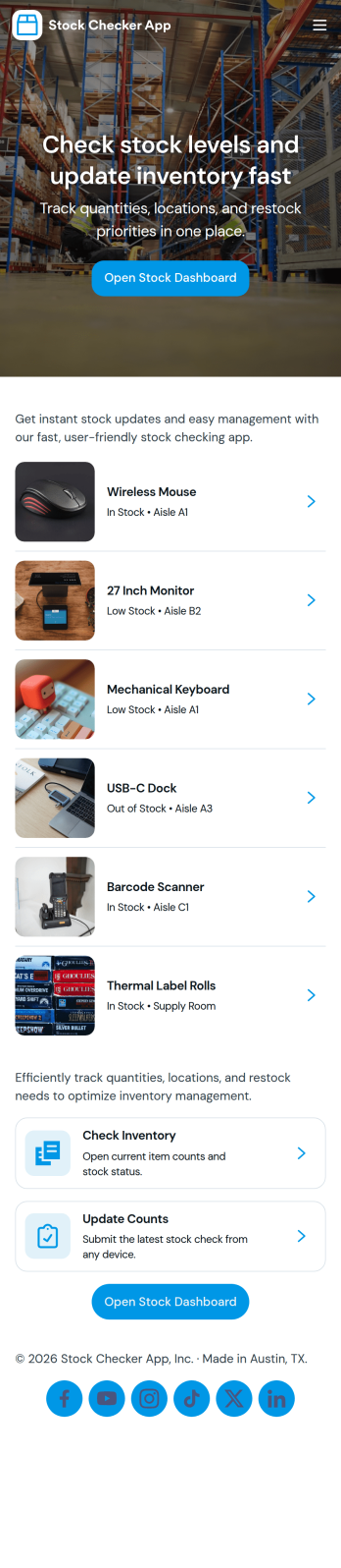 Stock Checker App Template