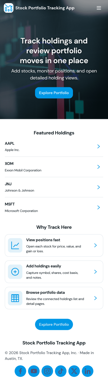 Stock Portfolio Tracking App Template