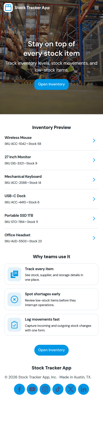 Stock Tracker App Template
