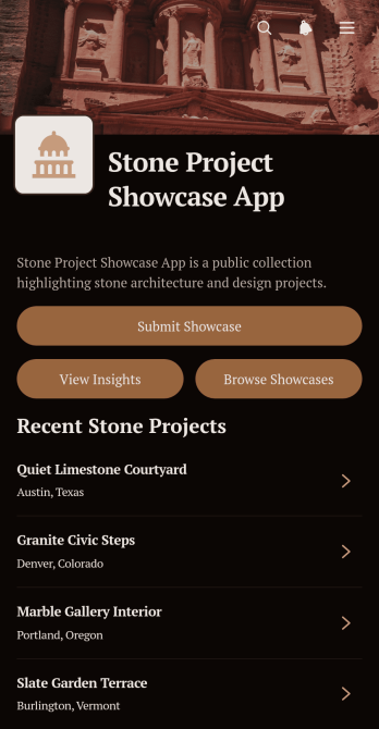 Stone Project Showcase App Template