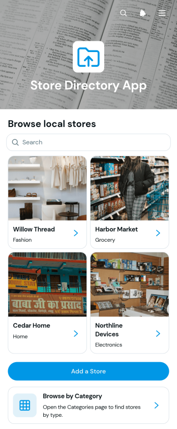 Store Directory App Template
